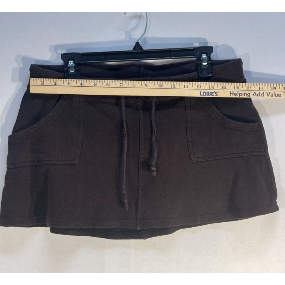 Like An Angel Brown Sweatshirt Skirt Size Large Fleece Drawstring Pockets Mini